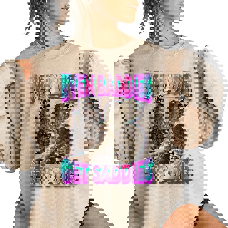 Raccoon Meme Women's Oversized Sweatshirt - Fun & Quirky Style