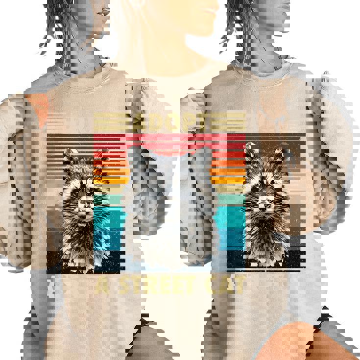 Raccoon Vintage Retro Racoon For Women Men Kid Women's Oversized Sweatshirt