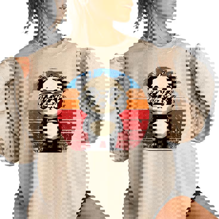 Retro Panda Women's Oversized Sweatshirt - Fun BBQ Style