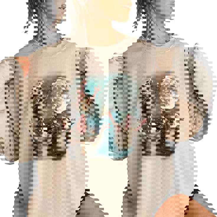 Three Possum Moon Women’s Sweatshirt – Oversized & Quirky Meme Style