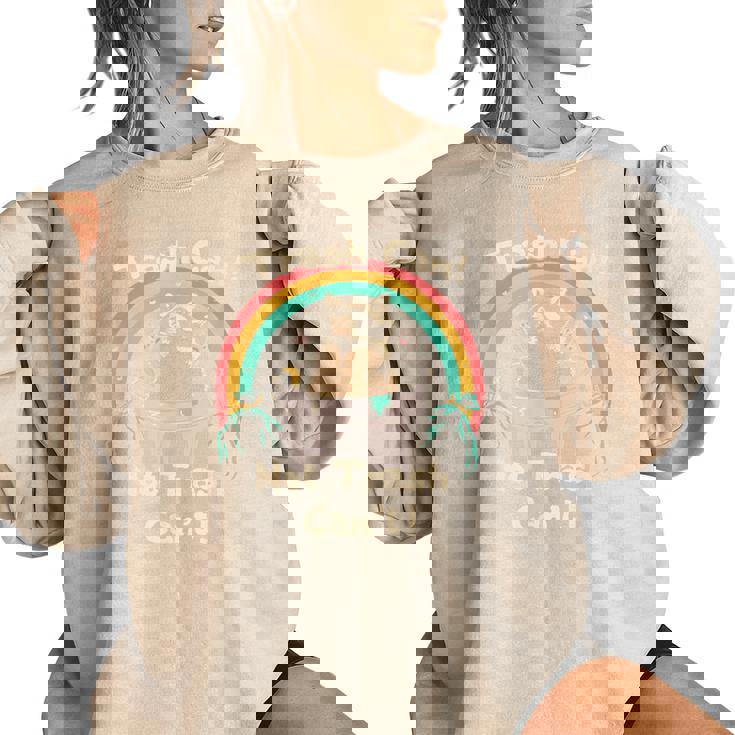 Trash Can Not Trash Can't Raccoon Women's Oversized Sweatshirt