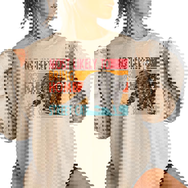 Adopt A Street Cat Sweatshirt - Funny Raccoon Theme - Women’s Oversized Adopt A Street Cat Sweatshirt - Funny Raccoon Theme - Women’s Oversized
