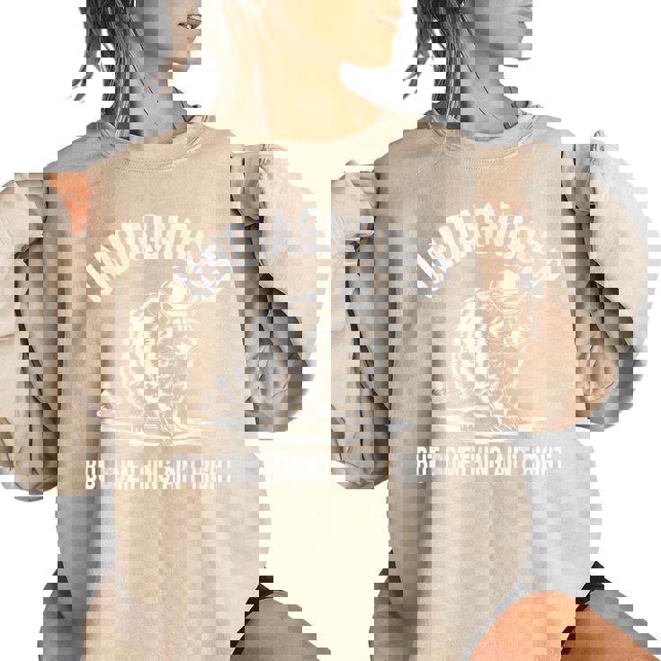 Cowboy Raccoon Oversized Women's Sweatshirt - Quirky Style Cowboy Raccoon Oversized Women's Sweatshirt - Quirky Style