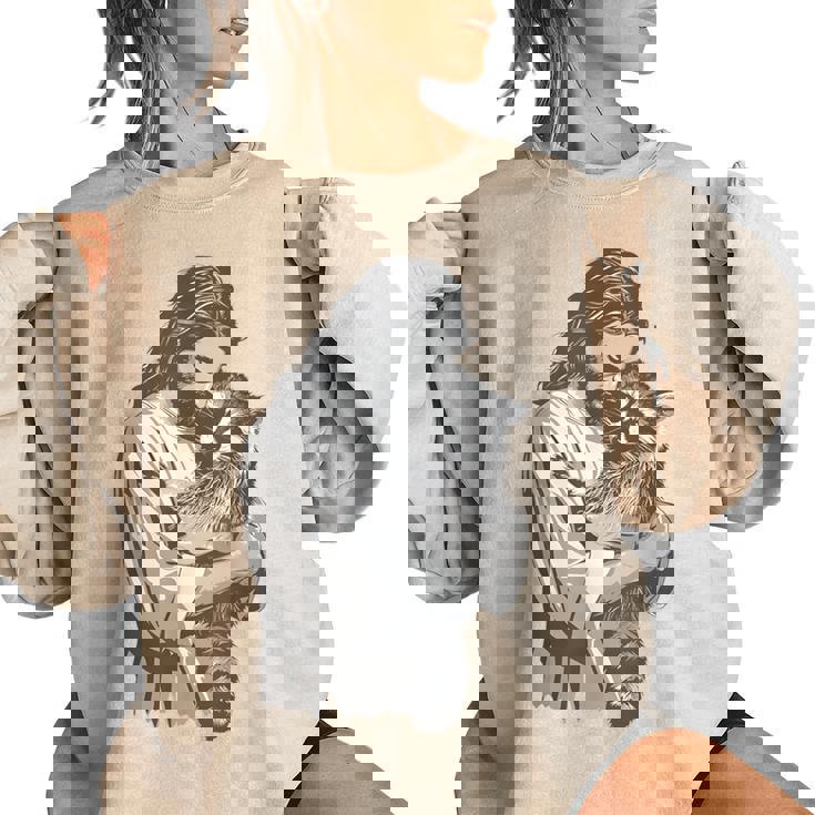 Retro Raccoon Rock Music Men Kids Women Raccoon Women's Oversized Sweatshirt Retro Raccoon Rock Music Men Kids Women Raccoon Women's Oversized Sweatshirt