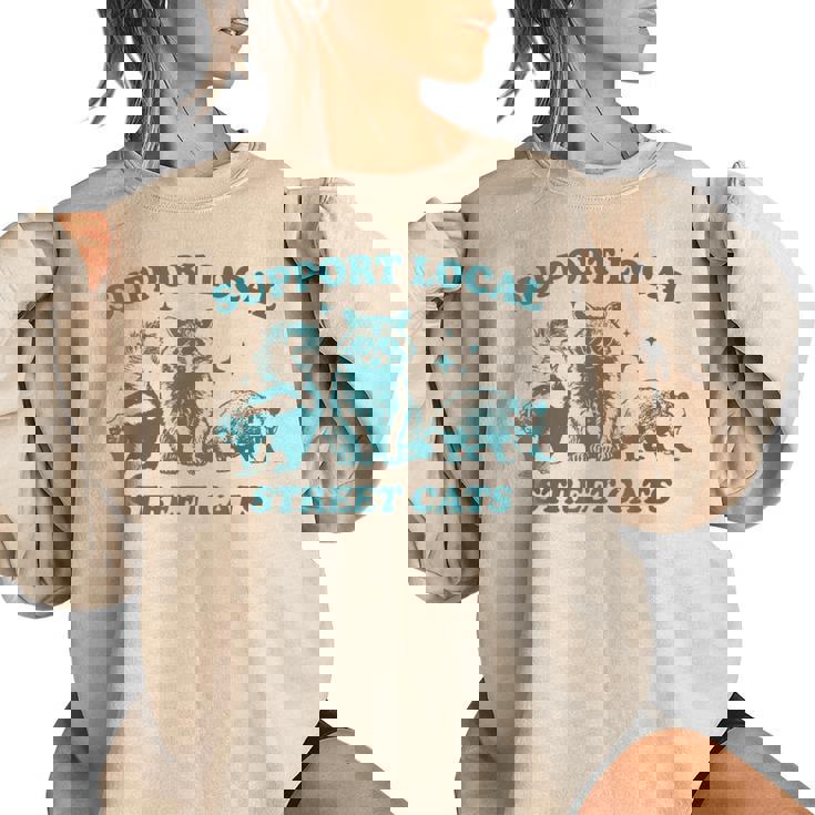 Support-Local-Street-Cat Vintage Raccoon Opossum Skunk Women's Oversized Sweatshirt Support-Local-Street-Cat Vintage Raccoon Opossum Skunk Women's Oversized Sweatshirt