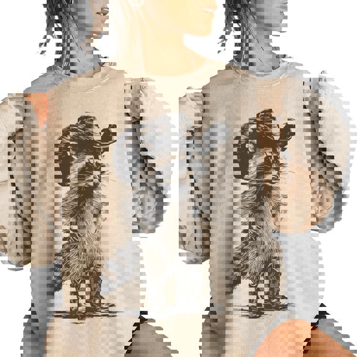 Raccoon Cowboy Graphic Sweatshirt | Unisex Oversized Meme Wear