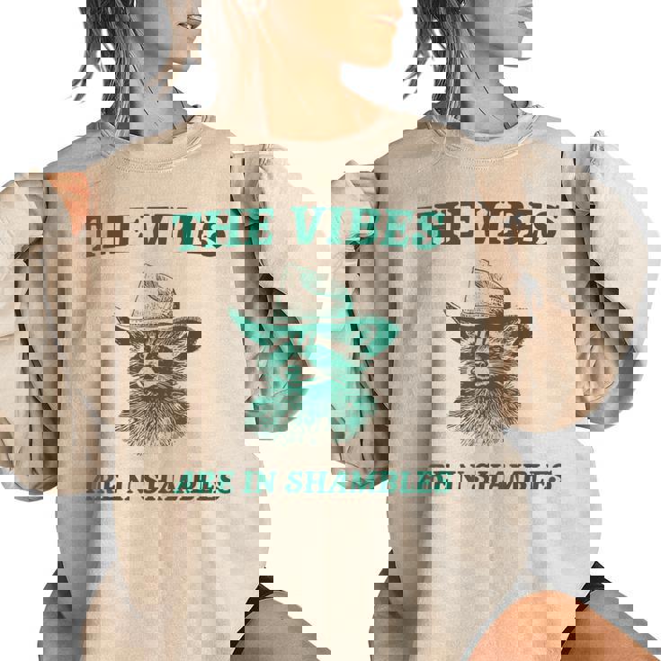 Sarcastic Raccoon Cowboy Sweatshirt | Women's Oversized and Comfy