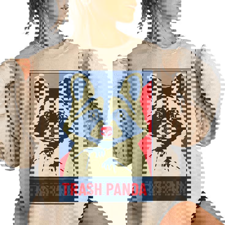 Trash Panda Raccoon Lover Poster Animal Women's Oversized Sweatshirt