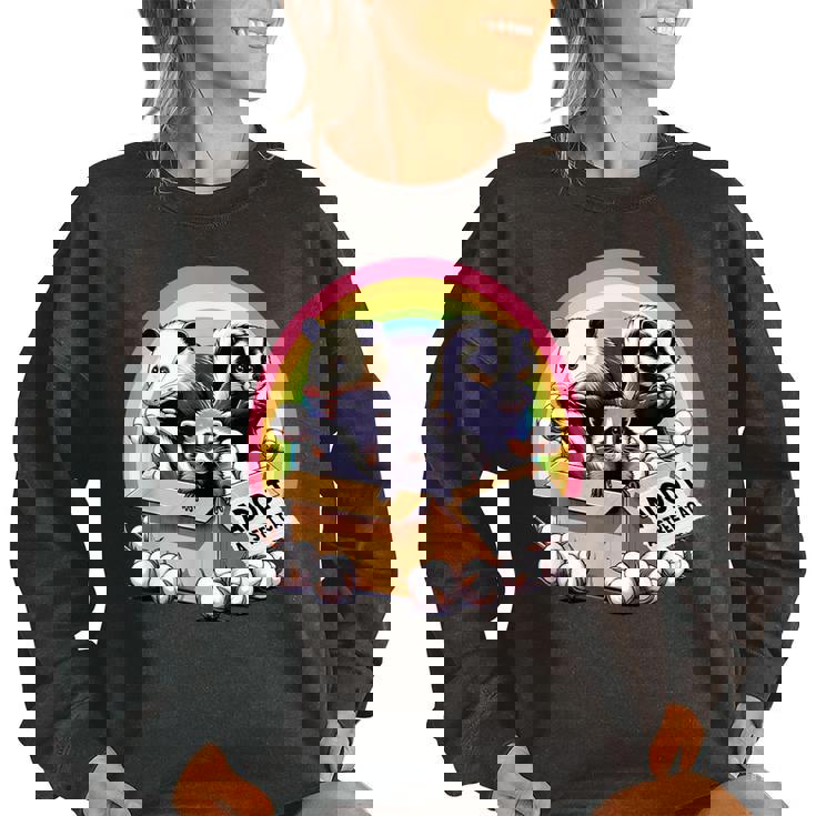Adopt A Street Cat Sweatshirt - Vintage Raccoon & Skunk Theme