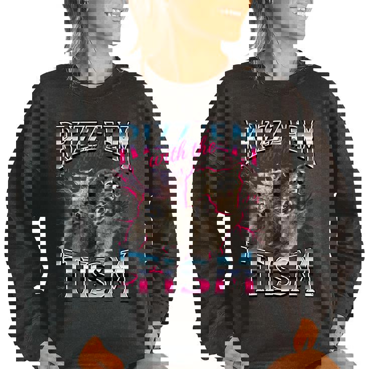 Autism Meme Racoon Women's Oversized Sweatshirt - Fun & Bold