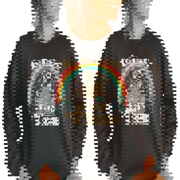 Autistic Raccoon Women's Sweatshirt - Embrace My 'Tism - Oversized Style