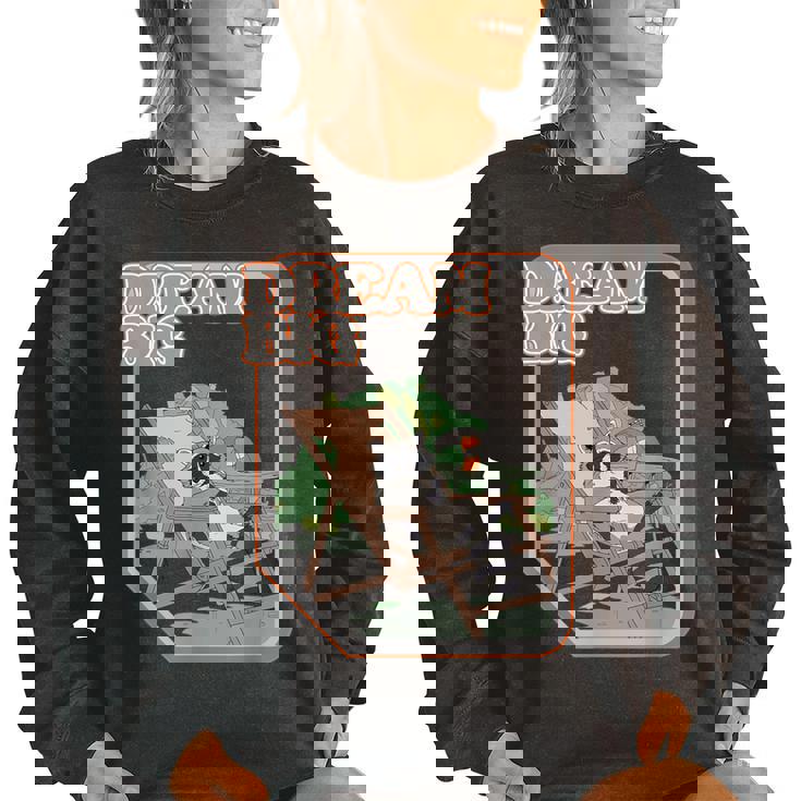 Dream Big Raccoon Sweatshirt | Oversized Women's Cozy Wear