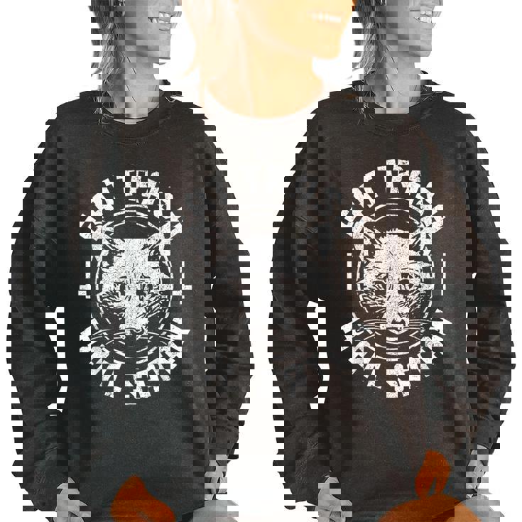 Gothic Raccoon Women's Sweatshirt - Oversized Style, Halloween Flare