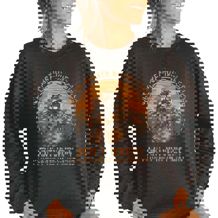 Out Of Breath Hiking Society Sweatshirt - Raccoon Vintage Design for Women