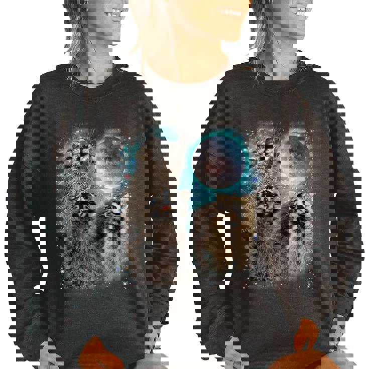 Raccoon Moon Sweatshirt - Fun Wildlife Theme for All Genders Raccoon Moon Sweatshirt - Fun Wildlife Theme for All Genders