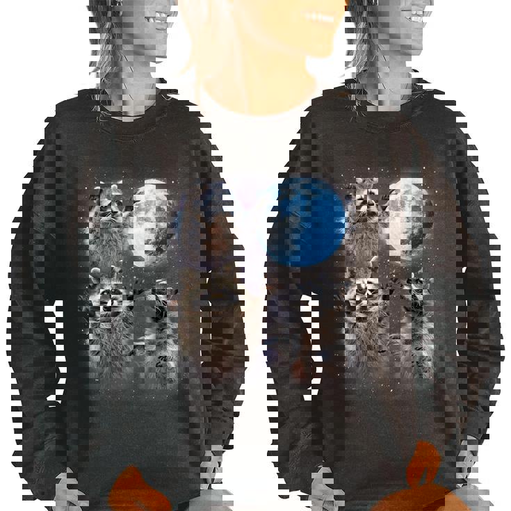 Raccoon Sweatshirt | Women's Oversized Style for Moonlit Nights