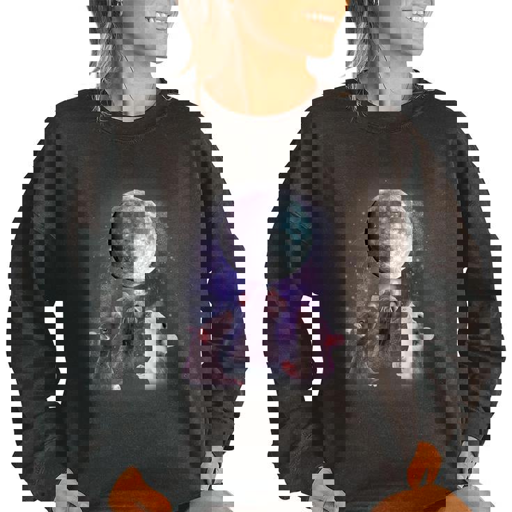 Rats Howling At Moon Women's Oversized Sweatshirt | Cozy Nightwear