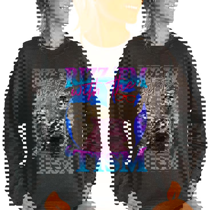 Retro Raccoon Meme Sweatshirt | Women's Oversized Style