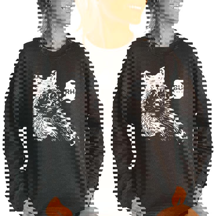 Trash Panda Lover Women's Oversized Sweatshirt | Teen Slang Meme