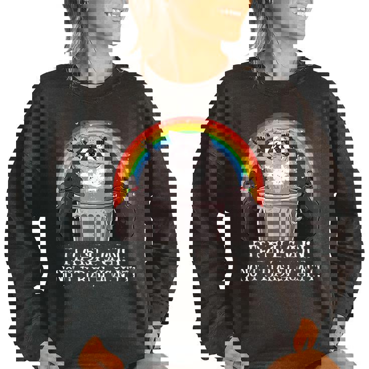 Trash Panda Raccoon Women's Oversized Sweatshirt - Fun Animal Design