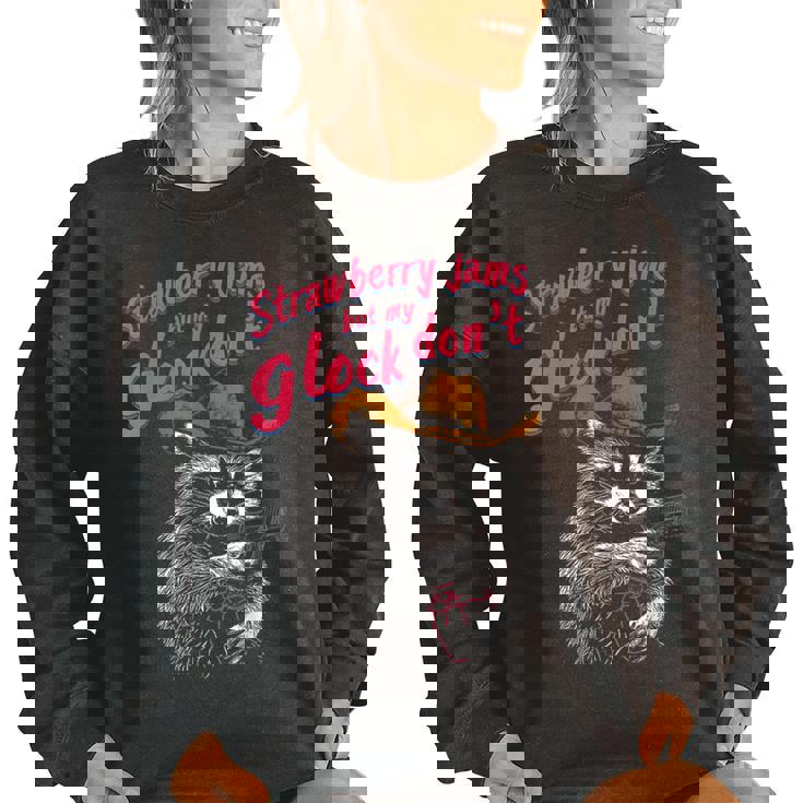 Women's Oversized Sweatshirt - Quirky Raccoon Design for Casual Wear