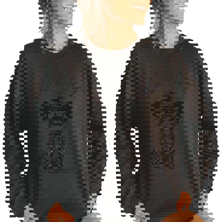 Cowboy Raccoon Men Women Howdy Raccoon Howdy Animal Women's Oversized Sweatshirt