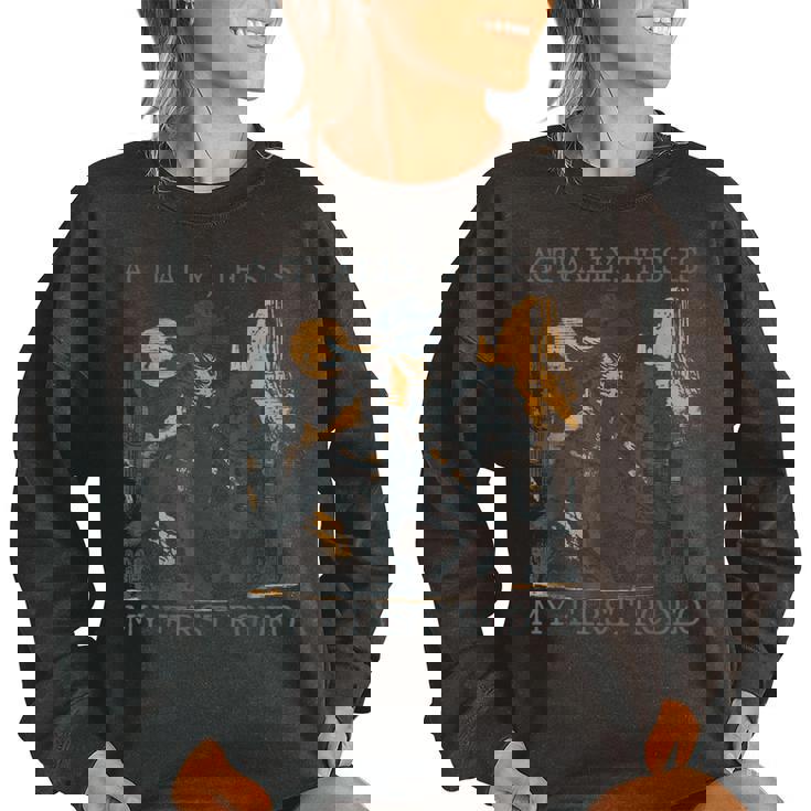 Raccoon Cowboy Western Oversized Sweatshirt for Men & Women