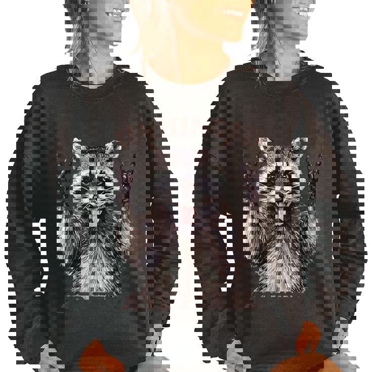 Retro Raccoon Summer Sweatshirt | Feral Women's Oversized Style