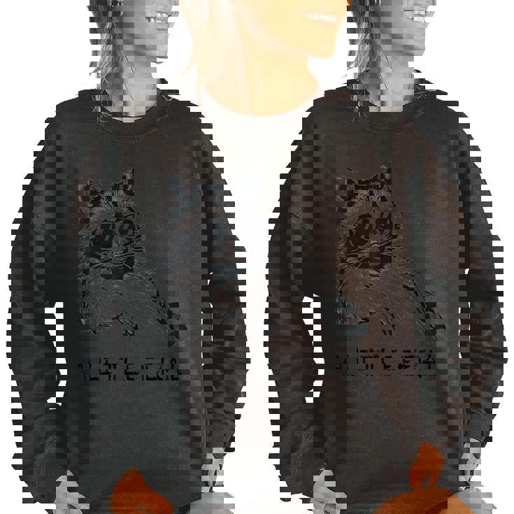 Women's Oversized Sweatshirt - Moonlit Trash Panda Design