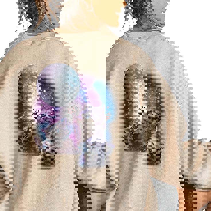 Raccoon Moonlit Howl Women's Oversized Sweatshirt | Back Print Style