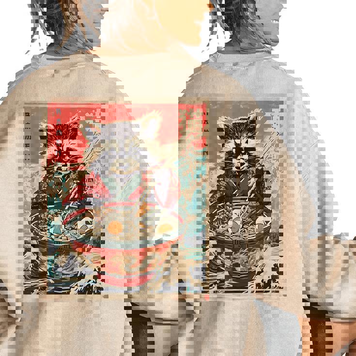 Raccoon Ramen Sweatshirt - Oversized Anime Style for Women