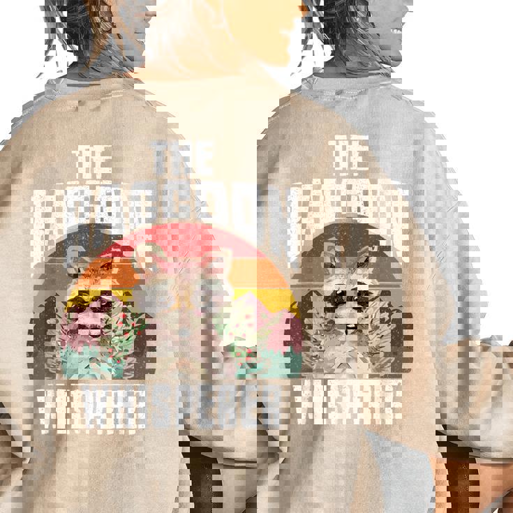 Raccoon Whisperer Women's Vintage Oversized Sweatshirt | Retro Back Print