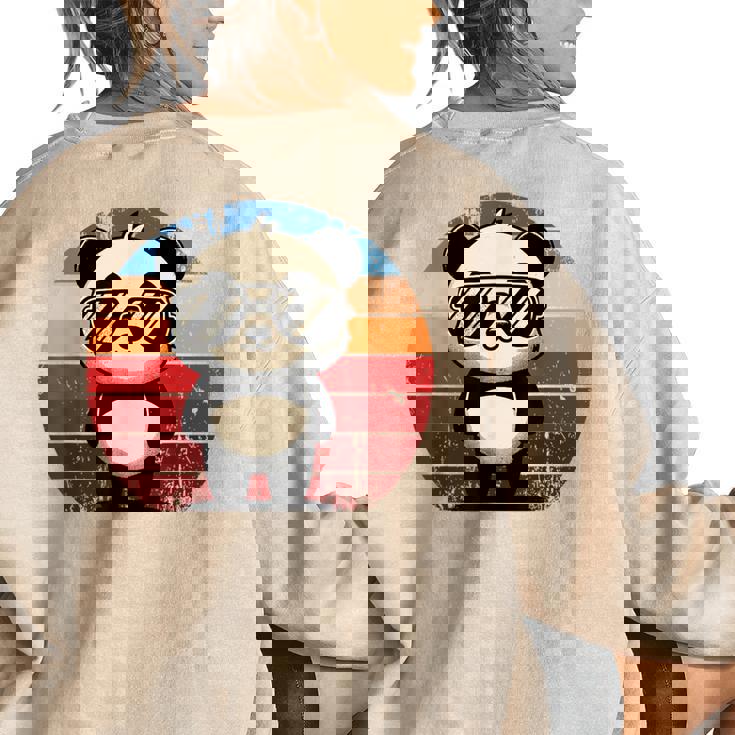 Retro Panda BBQ Pool Party Women's Oversized Sweatshirt