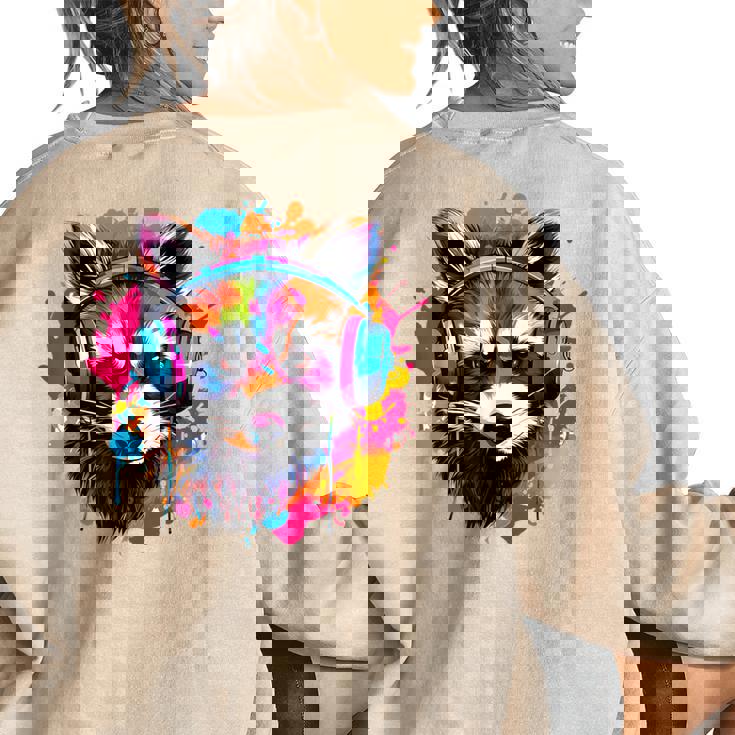 Retro Raccoon Sweatshirt - Colorful Headphones Design for Adults & Kids