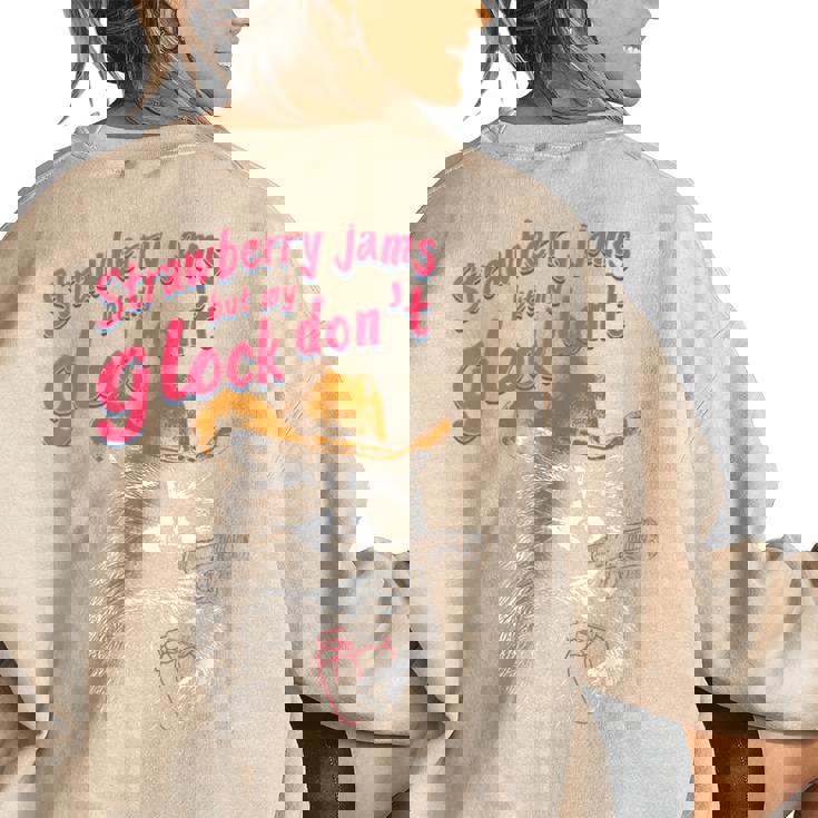 Strawberry Jam Raccoon Women's Oversized Sweatshirt | Back Print