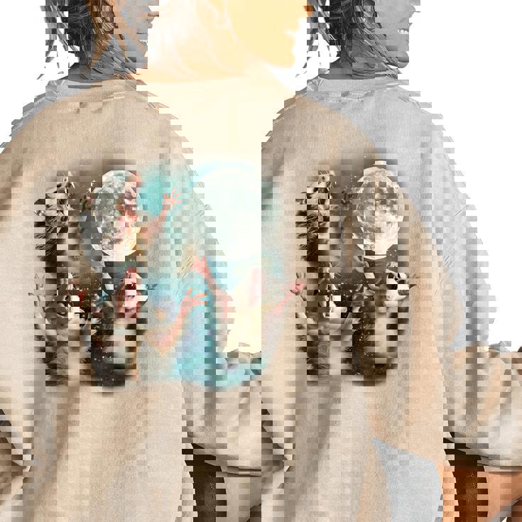 Three Possum Moon Meme Women's Oversized Sweatshirt – Fun & Unique Three Possum Moon Meme Women's Oversized Sweatshirt – Fun & Unique