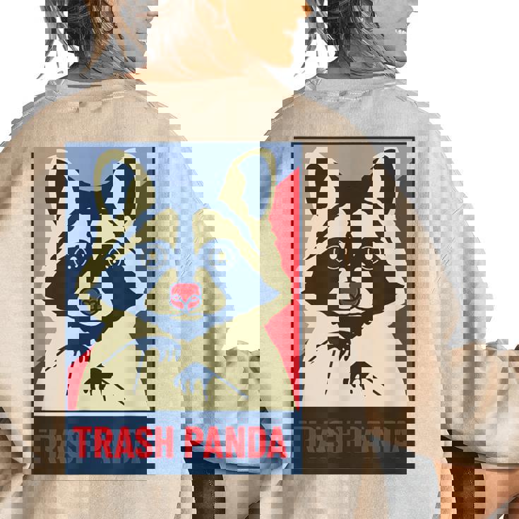 Trash Panda Raccoon Lover Poster Animal Women's Oversized Sweatshirt Back Print Trash Panda Raccoon Lover Poster Animal Women's Oversized Sweatshirt Back Print