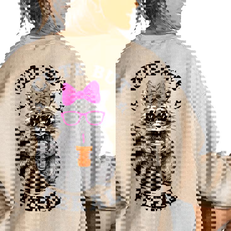 Cute Raccoon Oversized Sweatshirt - Fun Back Print for Women