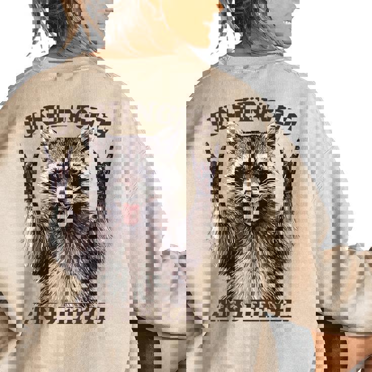 Women's Oversized Sweatshirt - Retro Raccoon Summer Design