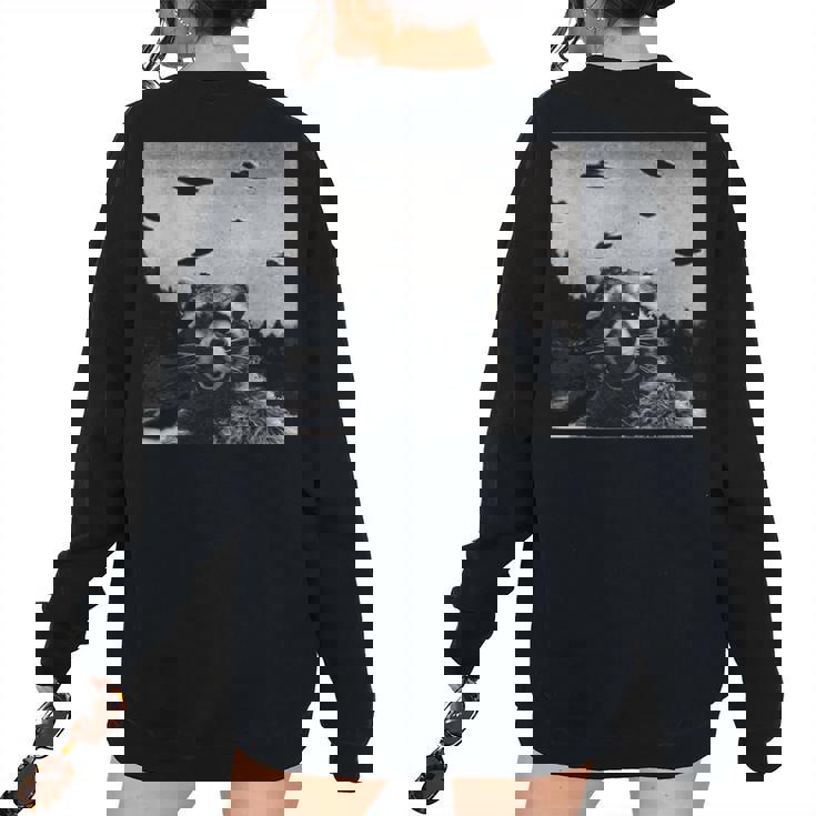 Alien UFO Oversized Back Print Sweatshirt for Women | Adventure Style