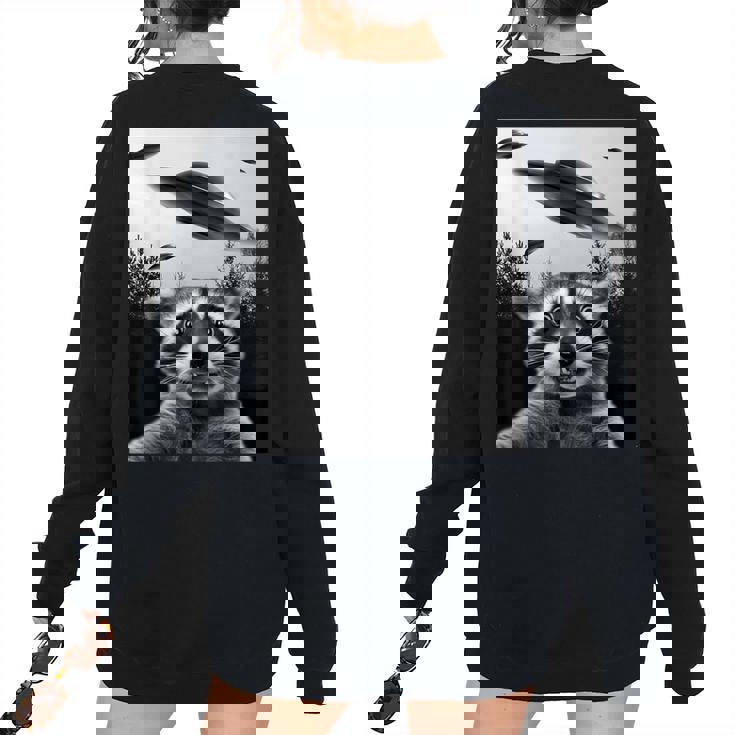 Alien UFO Raccoon Women's Oversized Sweatshirt - Fun Casual Look