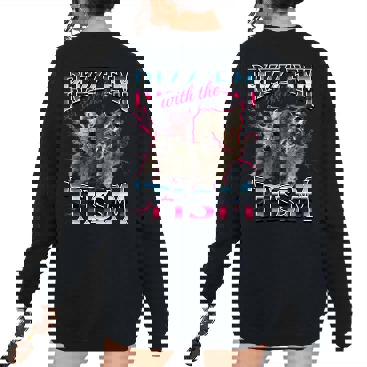 Autistic Raccoon Meme Oversized Sweatshirt for Women