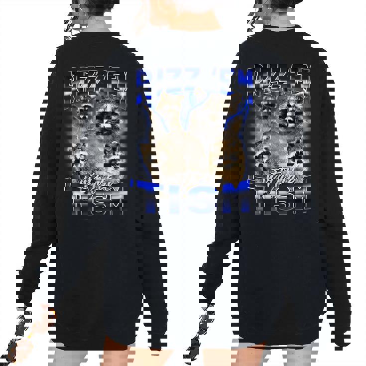 Autistic Raccoon Rizz Women's Oversized Sweatshirt - Fun Meme Style