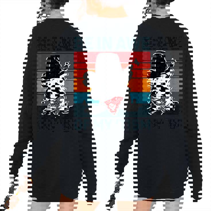 Be In Awe Of My 'Tism Vintage Autistic Autism Raccoon Women's Oversized Sweatshirt Back Print Be In Awe Of My 'Tism Vintage Autistic Autism Raccoon Women's Oversized Sweatshirt Back Print