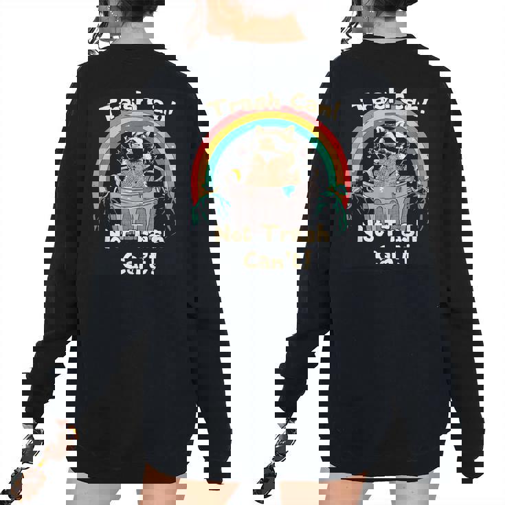 Raccoon Back Print Oversized Sweatshirt for Women - Humorous Casual Wear