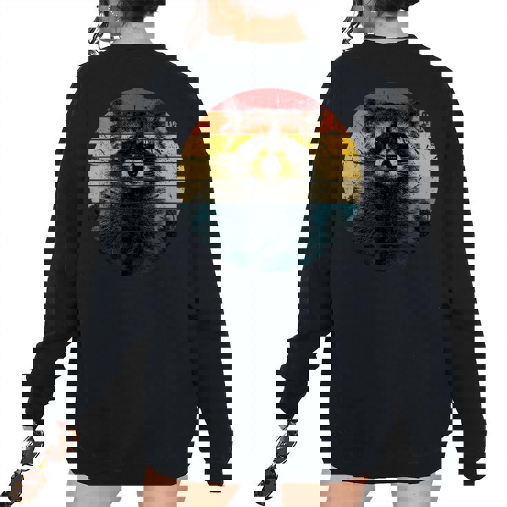 Raccoon Back Print | Women's Oversized Sweatshirt - Cozy & Chic