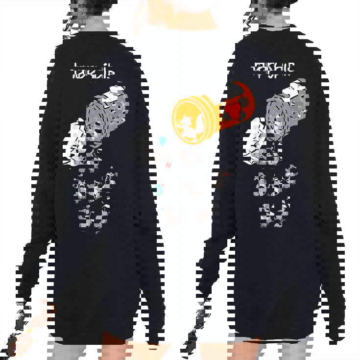 Raccoon Lover Oversized Sweatshirt | Women's Happy Theme, Back Print
