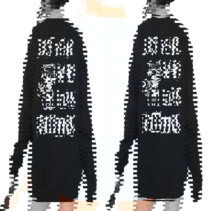 Raccoon Lover Women's Oversized Sweatshirt - Adorable Back Print