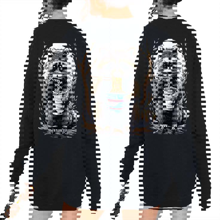 Raccoon Noodle Cup Back Print Sweatshirt - Oversized for Women & Men Raccoon Noodle Cup Back Print Sweatshirt - Oversized for Women & Men