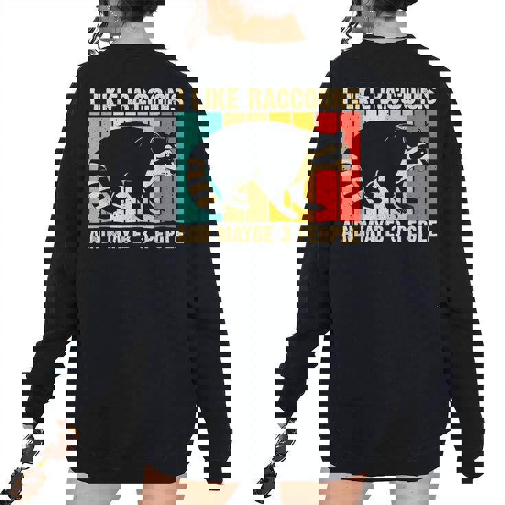 Raccoon Oversized Women's Sweatshirt | Cozy Introvert Back Print